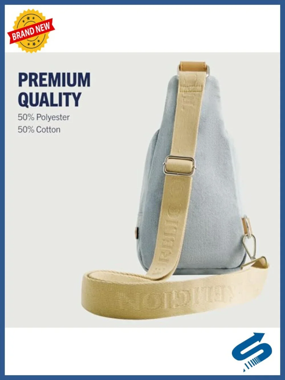 Denim Sling Bag with Adjustable Strap - Women's Fashion Backpack